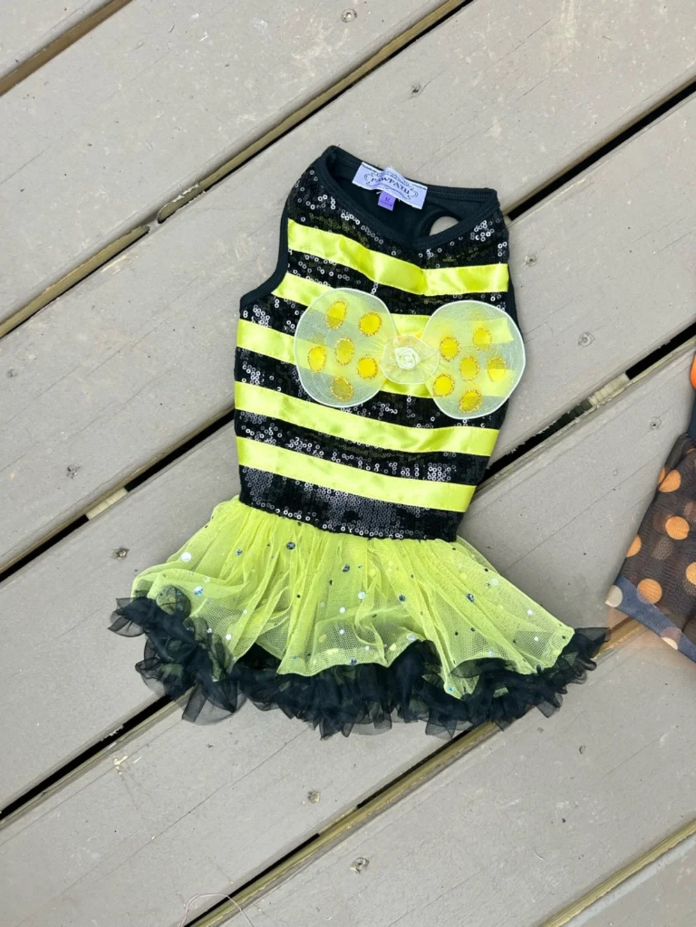 Puppy Halloween Bumblebee Pup & Little Boo Halloween Tutu Dress Medium 13-20lbs